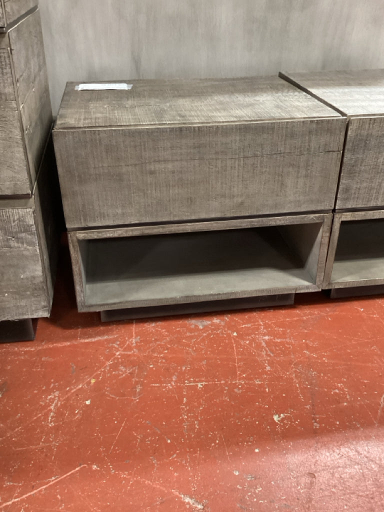 Monterey Reclaimed Wood Nightstand w/ Geometric Silhouette 24"W x 20"D x 20"H