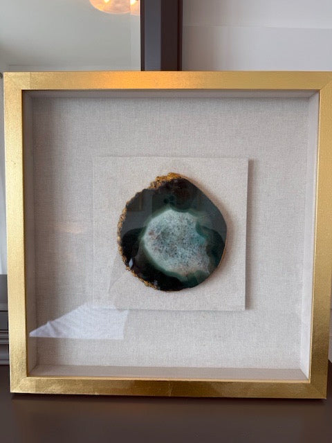 Uttermost Geode Agate  , Gold Frame 20x20   Art