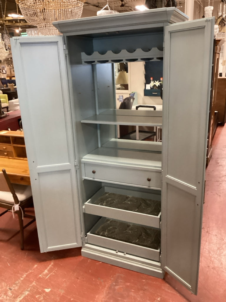 Ballard Design Teal Casa Florentina Louis XVI Armoire Cabinet 77 3/4 x 43wx21