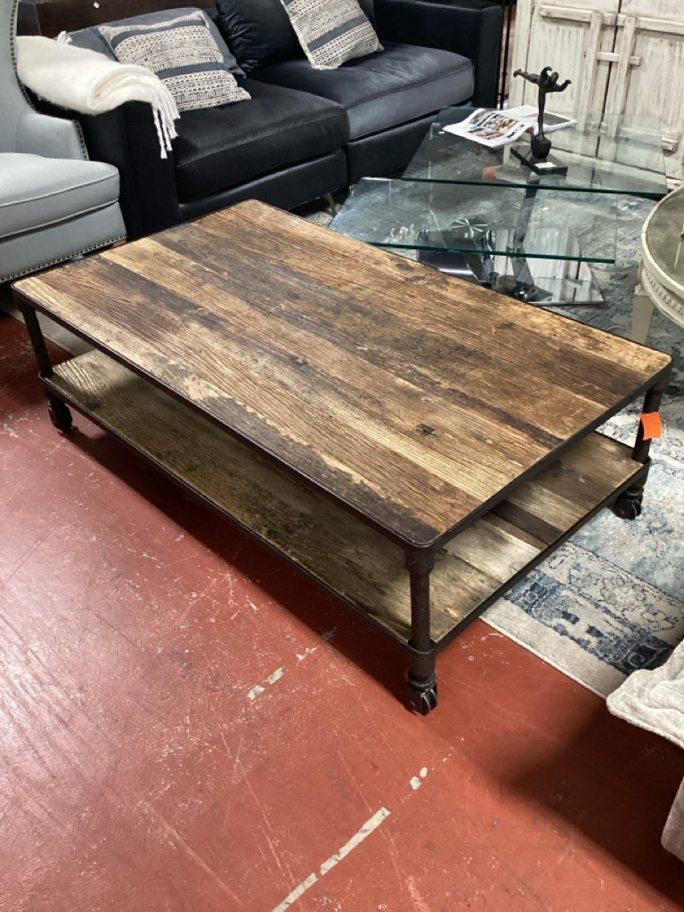 Restoration Hardware Industrial   Coffee Table 55" X 31.5" X 18"