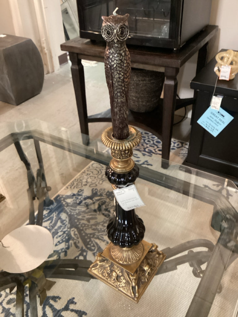 Gothic Brass/Black Candlestick Set SET OF 2