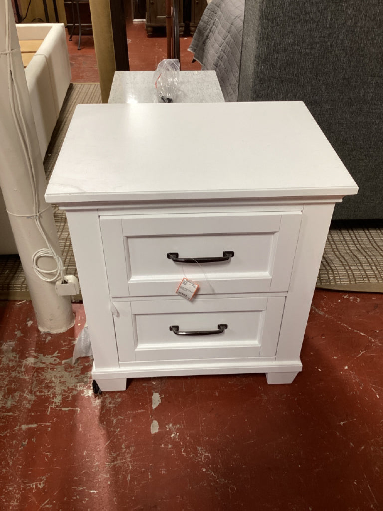 Universal Rose 2 Drawer White Nightstand   24 in. x 17.9 in. x 26.7 in.