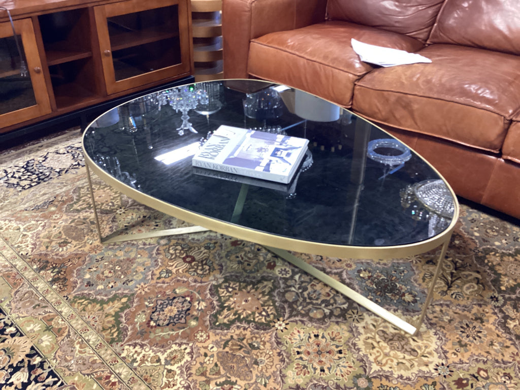 Light & Living Coffee table 47 " X 34" X 16"  TURBI glass black-matt bronze