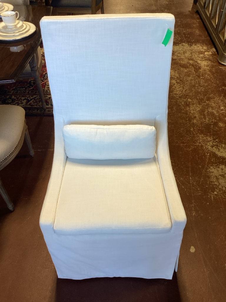 RH  Belgian Slipcovered Slope Arm Side Chair 24"  X 26"D X 41" with Casters