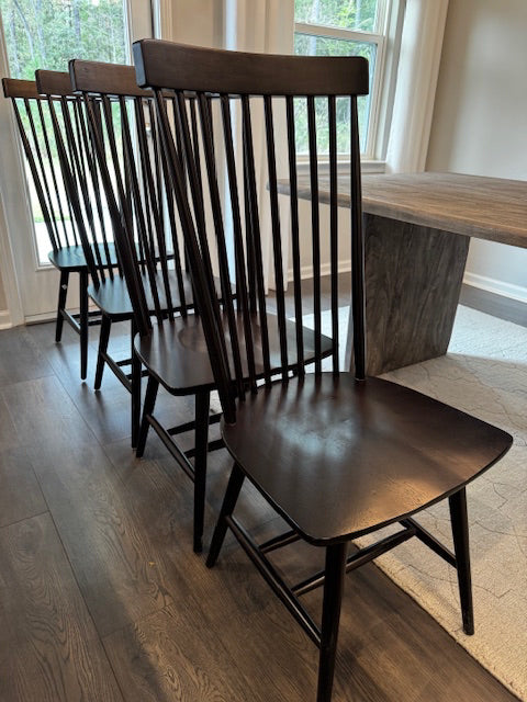 Set of 4  "WORLD MARKET,Kamron Black Wood Windsor Style Dining Chair