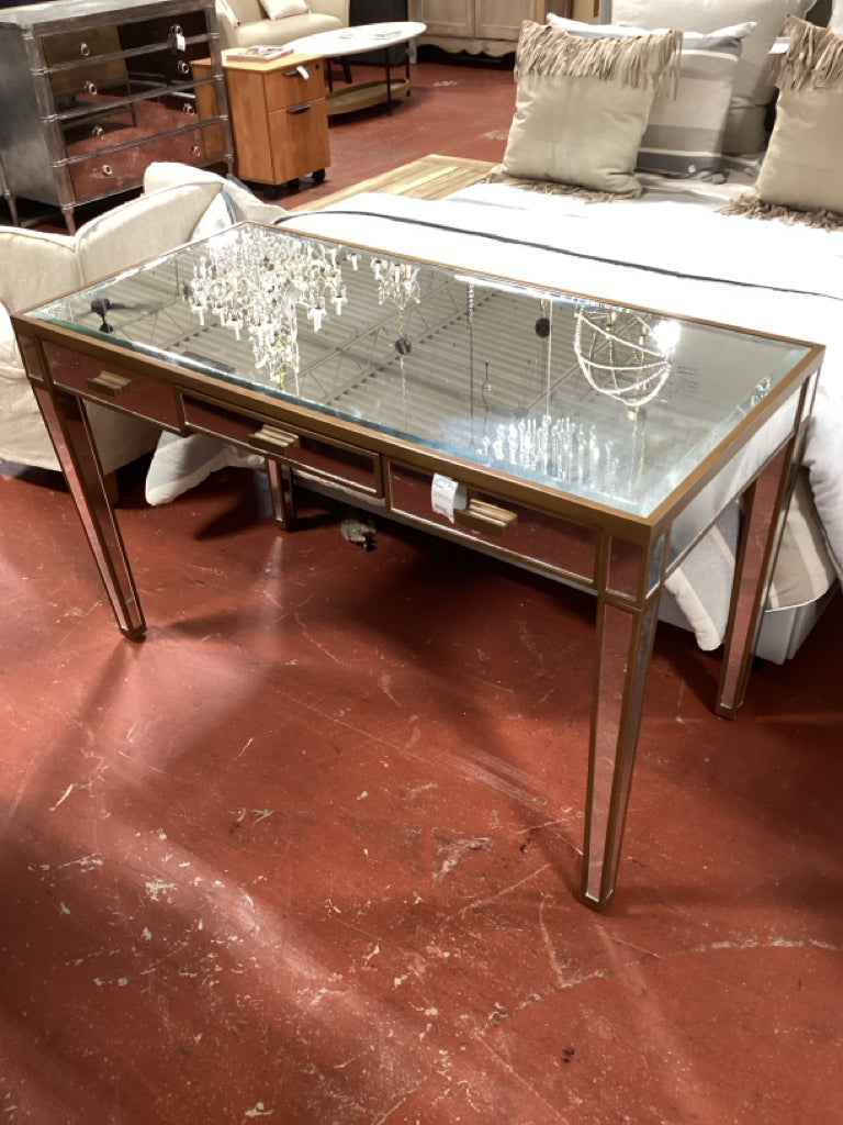 Pottery Barn Mirrored  Desk 48" X 24" X 30"