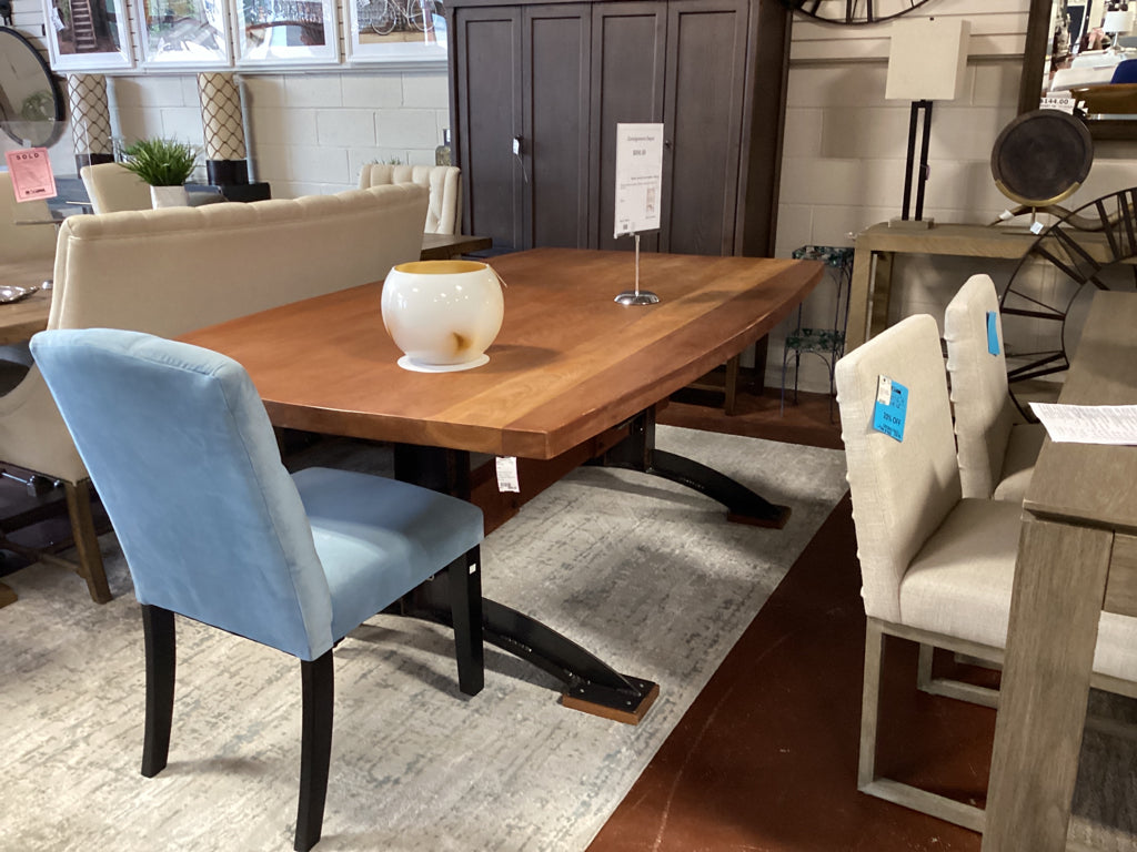 Rustic wood & iron trestle  Dining or conference Table 47 x 84 x 30