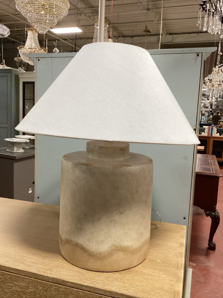 Arteriors Samala lamp / natural ceramic base / cream shade  25" high