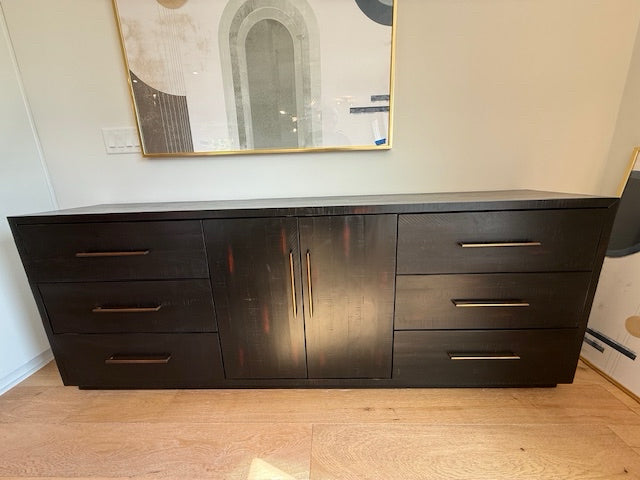 Four Hands Suki Large Media Console-Burnished Black 88x17x33