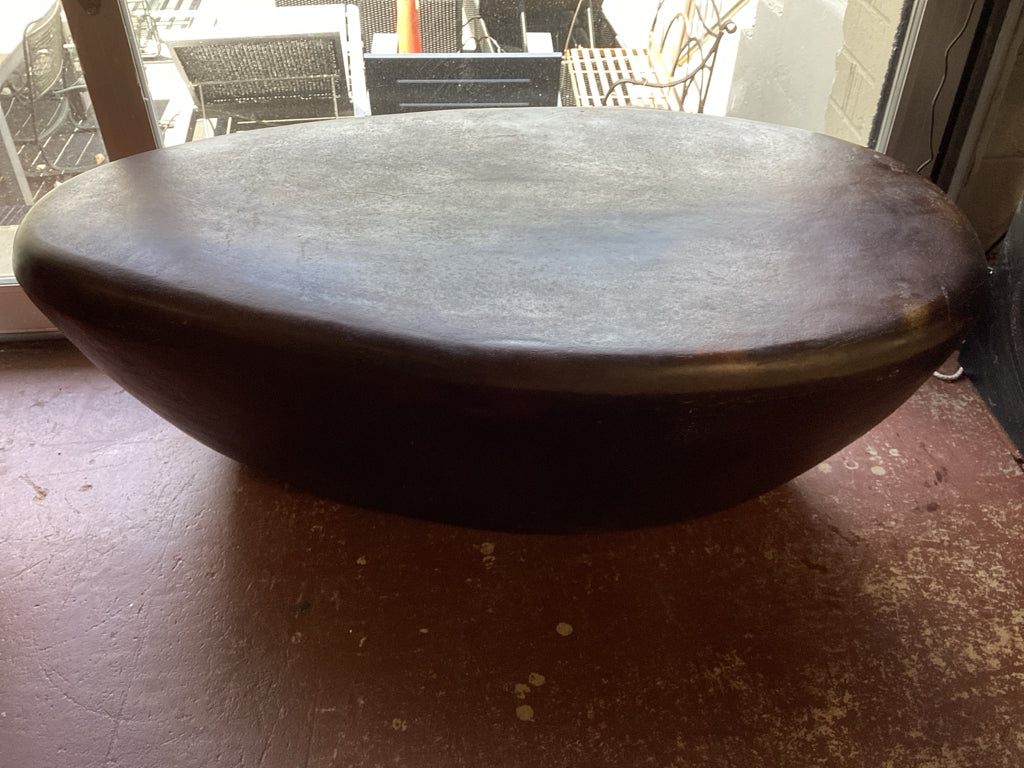Pebble Outdoor Coffee table /modern bronze metal 24 x 46 x16 AS IS