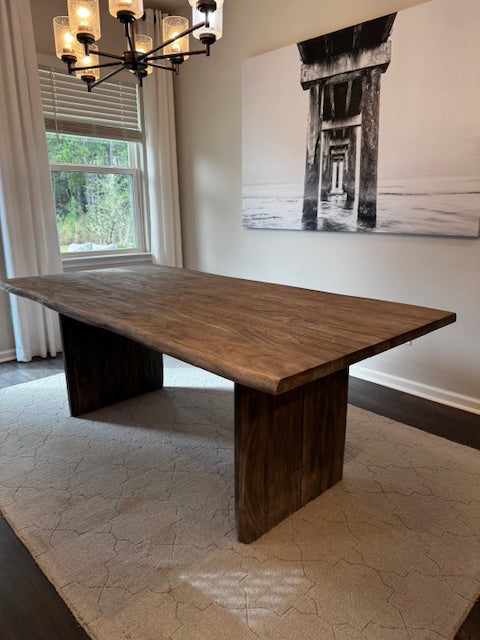 Mercana Natural raw wood dining table. 80x39x31