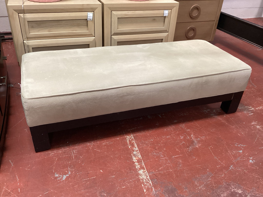 Mitchell Gold + Bob Williams Luxury Upholstered Bench w/ Black Wood Base 60"L x