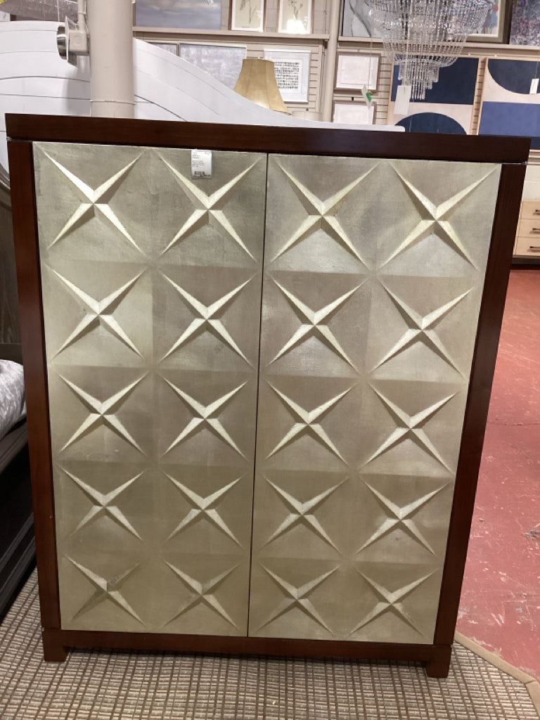 Boiler & Co Atelier Cabinet / mahogany & gold 2 door 40 x 20 x 51.5" high