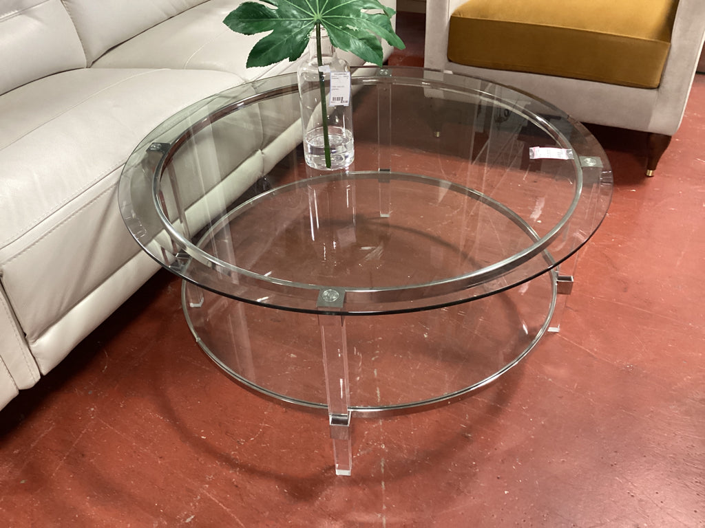 Coffee Table / kacrylic glass top 38" round 18" high