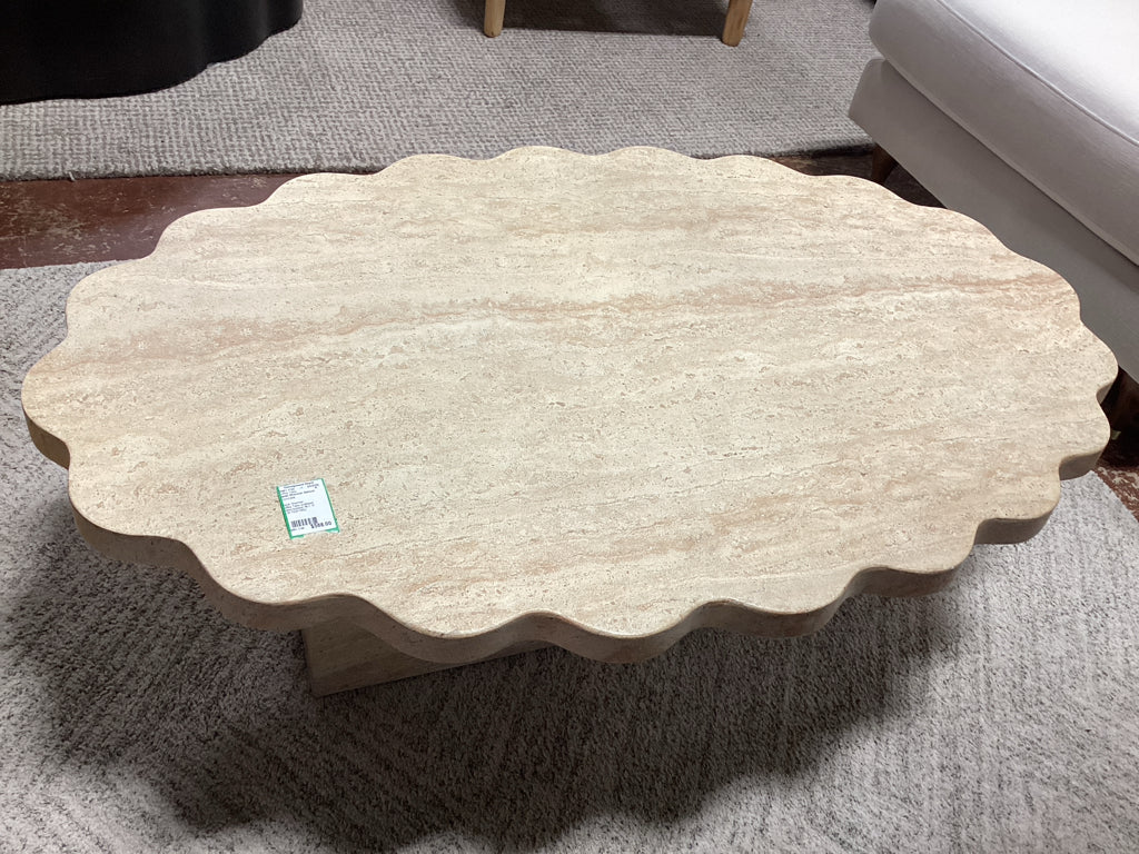 Sarah Sherman coffee Table scalloped indoor/outdoor 48 x 15 x 30 7E67Y8QJ