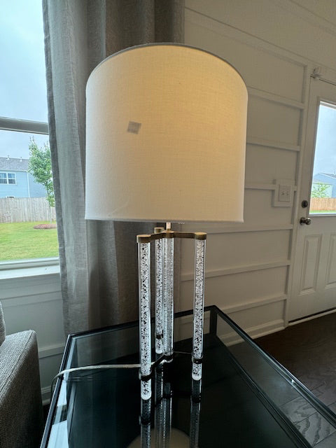 Tripod Lamp with Lucite Legs and Brass Accents