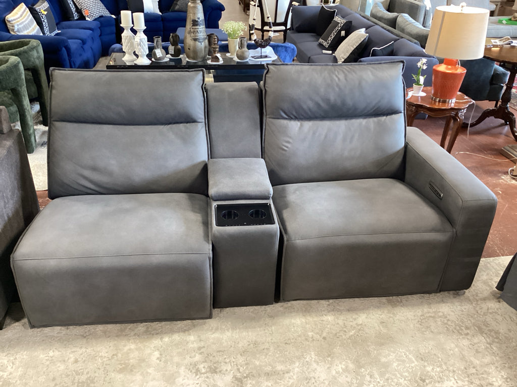 Loveseat / Charcoal  modular 3 pc reclining loveseat & console 87 x 40