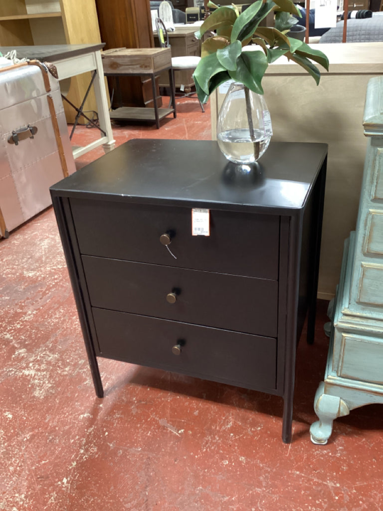 2 Modern Soto Black Nightstand 24 x 18 x 27