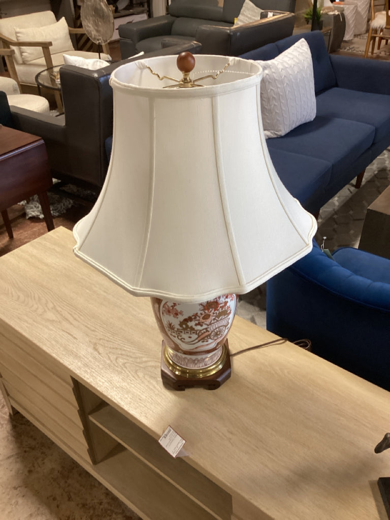 IMARI Vintage lamp / cream shade 27" tall
