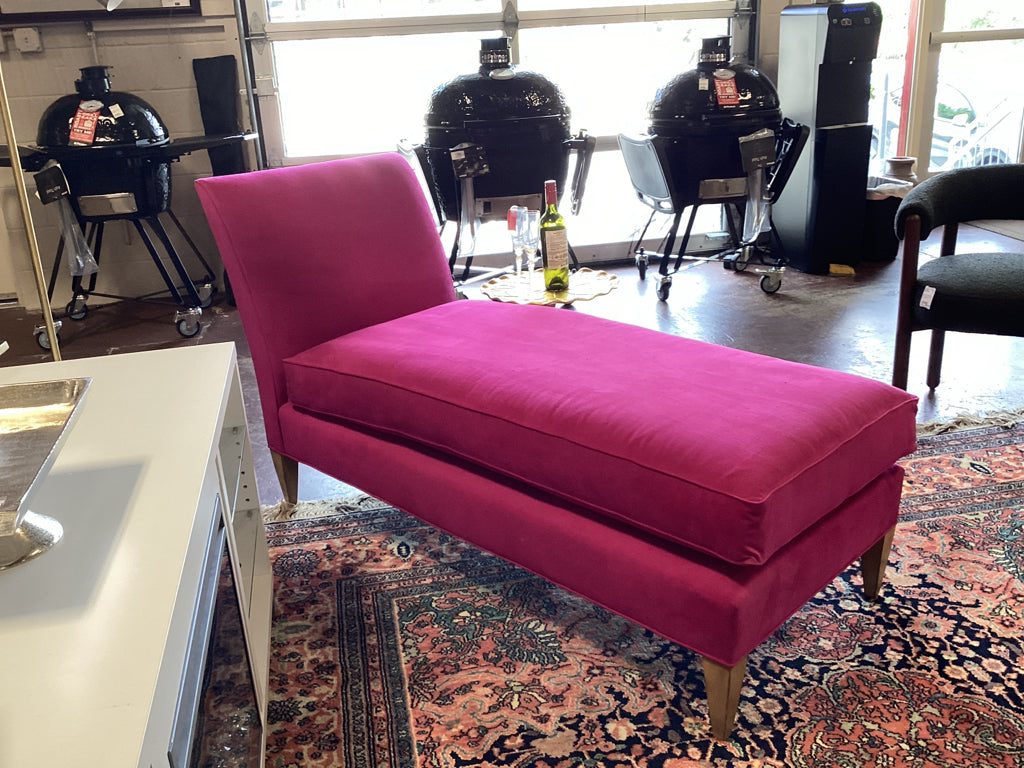 Chaise / Fuscia armless chaise lounge / 66 x 24