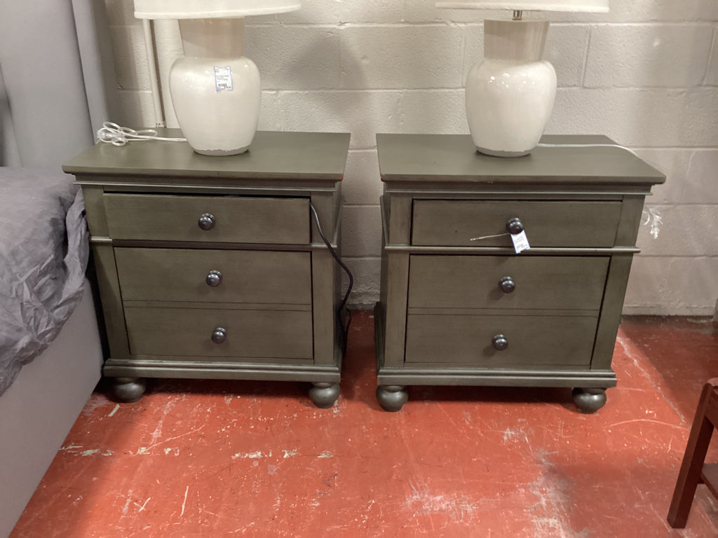 Pair of Nightstands /Rustic coffee finish  28" x 25" 3 Drawers