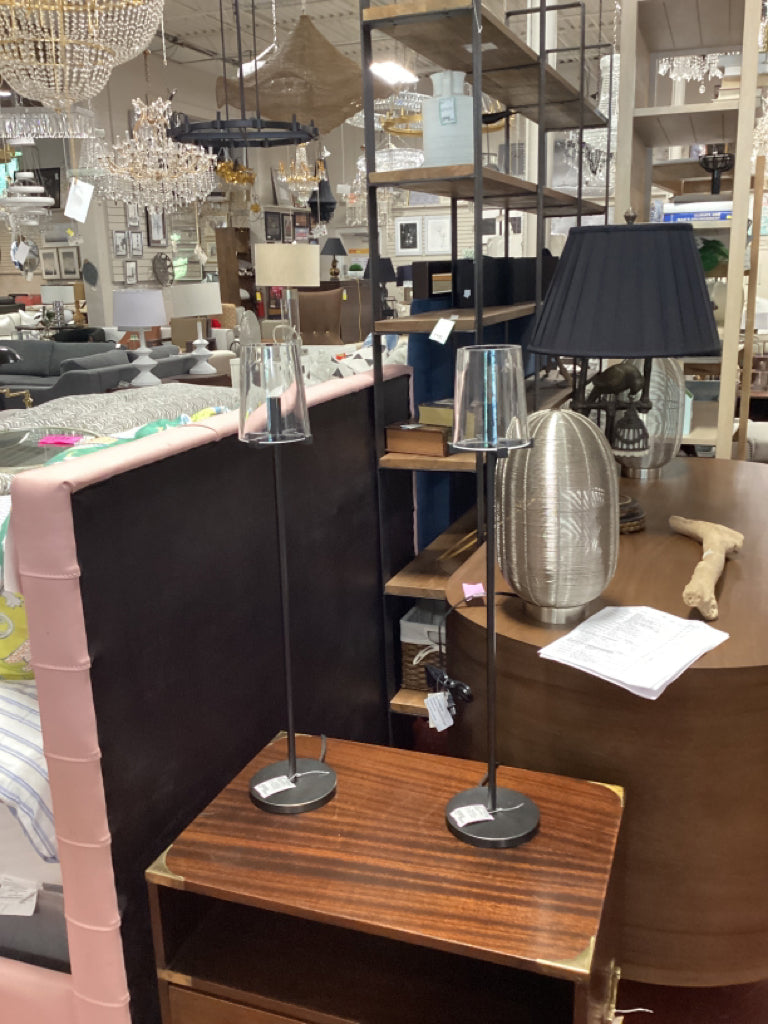 Pair - Restoration Hardware Torche de Verre Table Lamps 30"