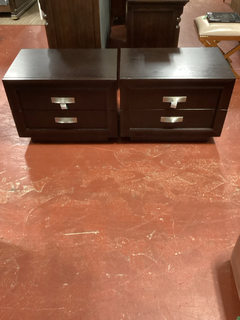 Creative Elegance PAIR Brown Nightstands  30x20x22