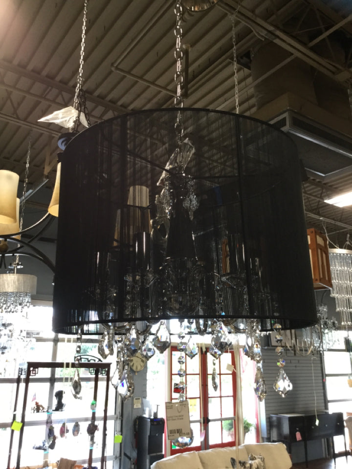 Crystal Chandelier With Black Shade