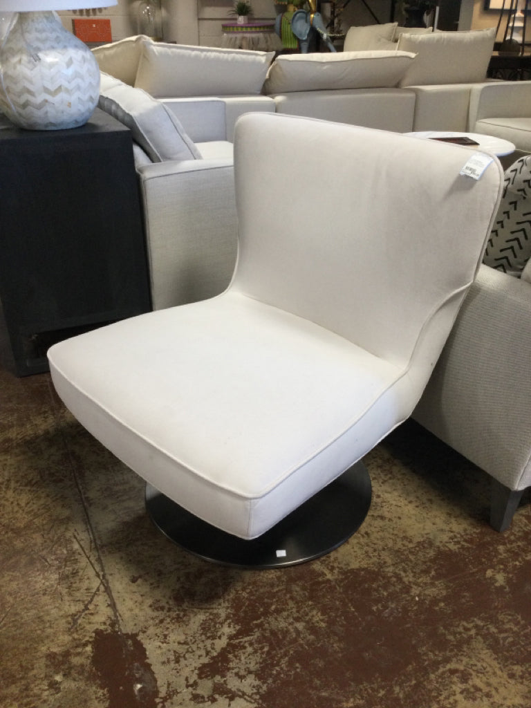 Sunpan Modern Home Peggy Swivel Chair - White Velvet