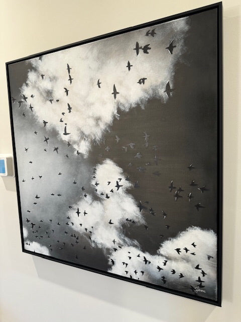 Renwil Black Birds/Sky Studio Line "Lure" Canvas 35x35