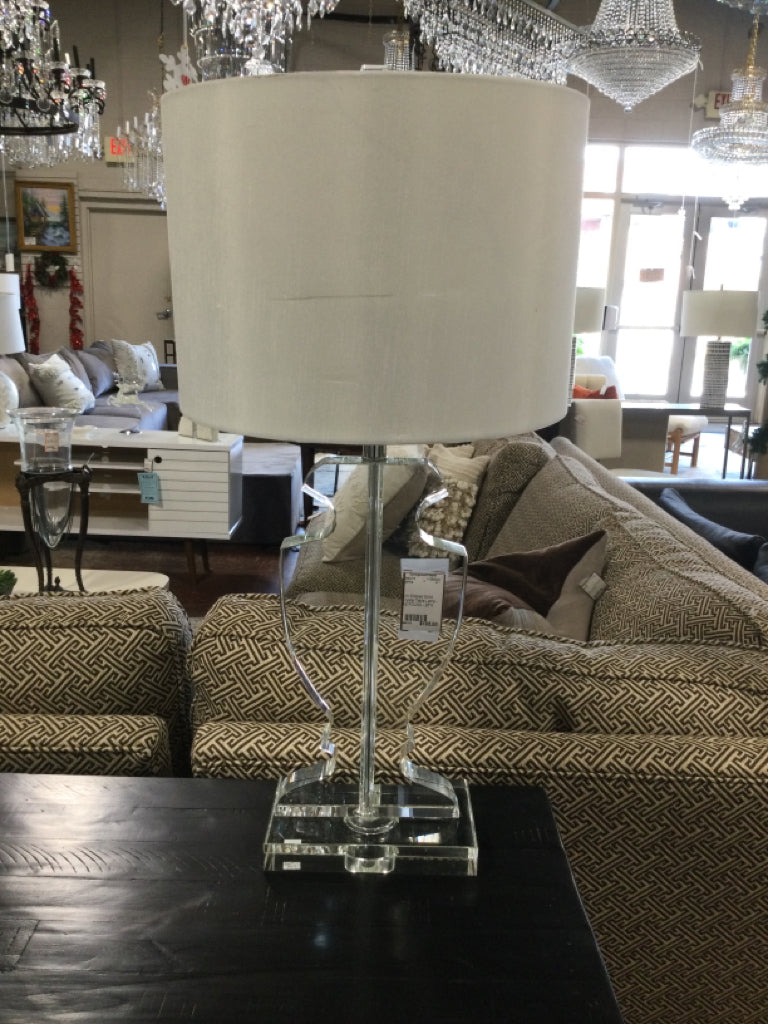 Urn Shaped Solid Crystal Table Lamp - AS FOUND - 25"H