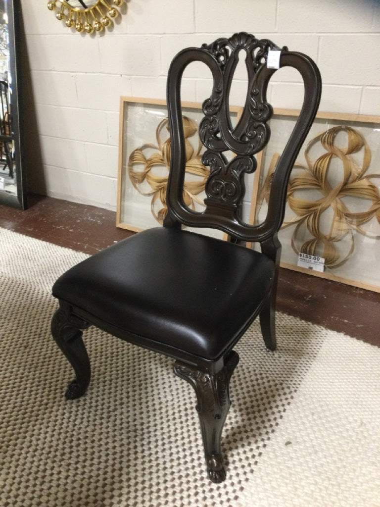 SET of  2 Bellagio Brown Cherry Wood Side Chair