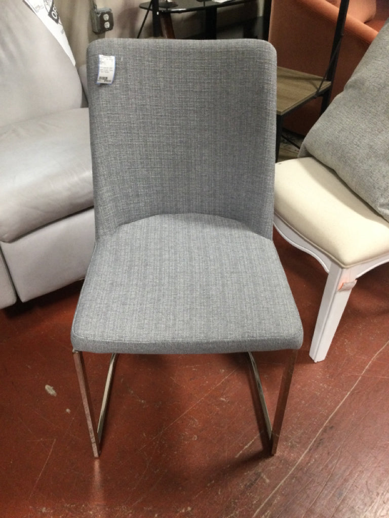 PAIR Safavieh GREY Tweed  Chairs  17.5wx17dx35h