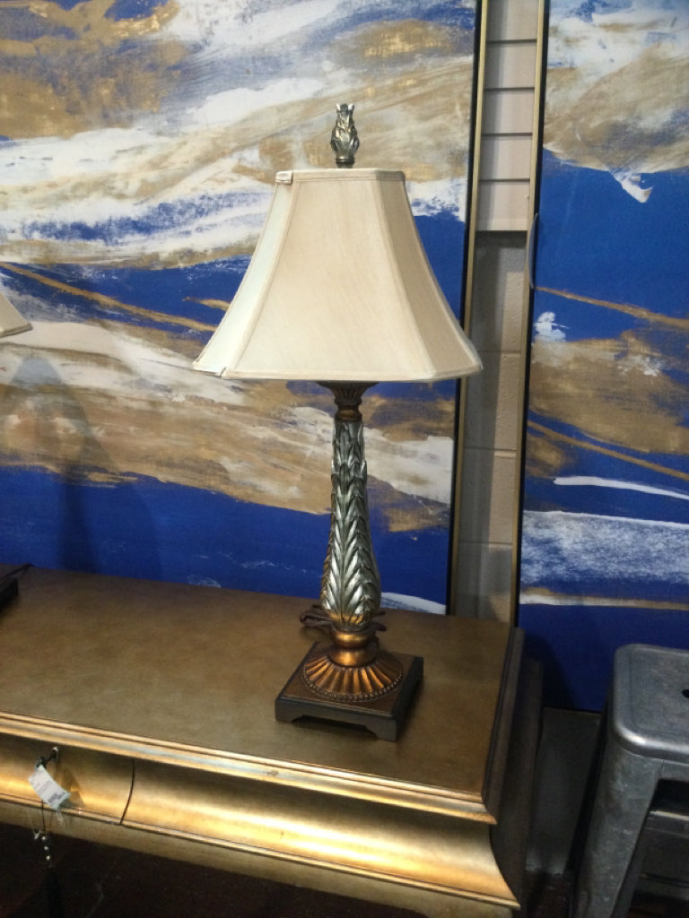 Pair of Uttermost Silver/Bronze 32" Lamps