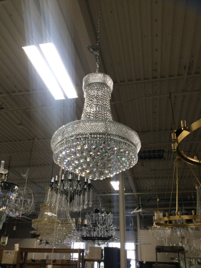 Bell Shaped,Crystal 15 Light Chandelier - 23'W X 31"h