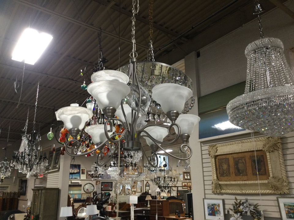 9 light nickel chandelier