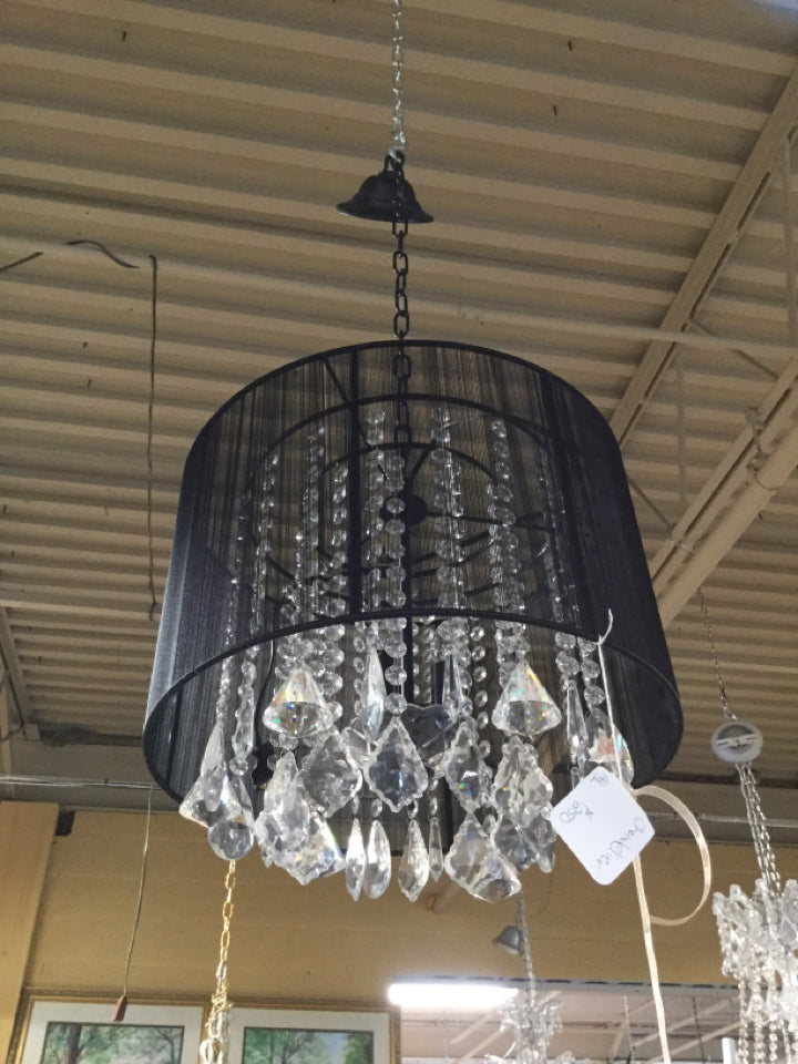Crystal Chandelier With Black Shade 12 X 15