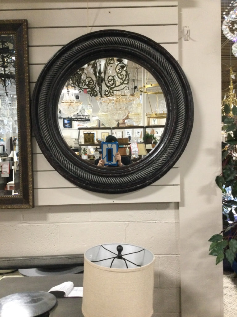 Z Gallerie Mirror /aged faux wood frame 36" round