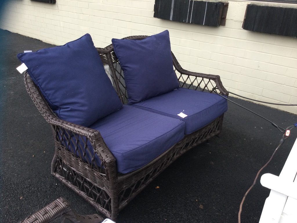 Tommy Bahama Outdoor wicker Chair & ottoman AS IS (no cushion for otto)
