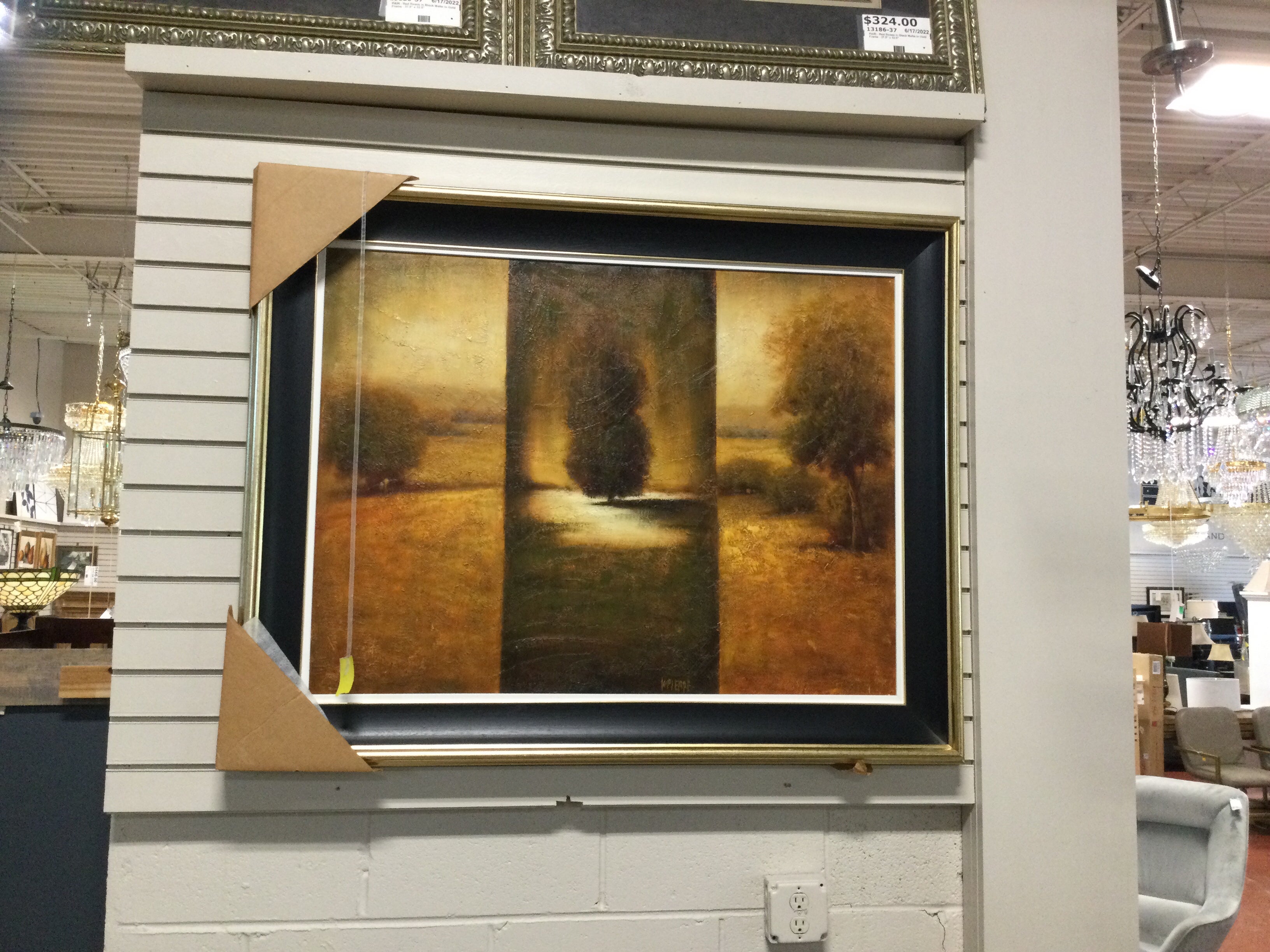 Original Oil on Canvas Custom Framed 43" x 63" Trees